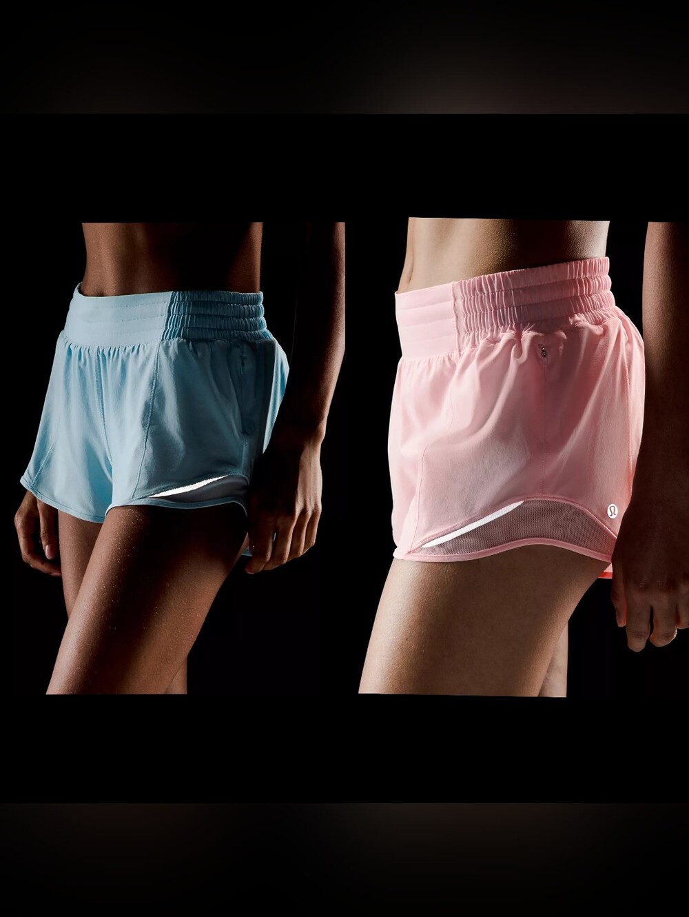 2 Pair Bundle - lululemon Hotty Hot Shorts - Size 10 - Pink & Light Blue 2.5"